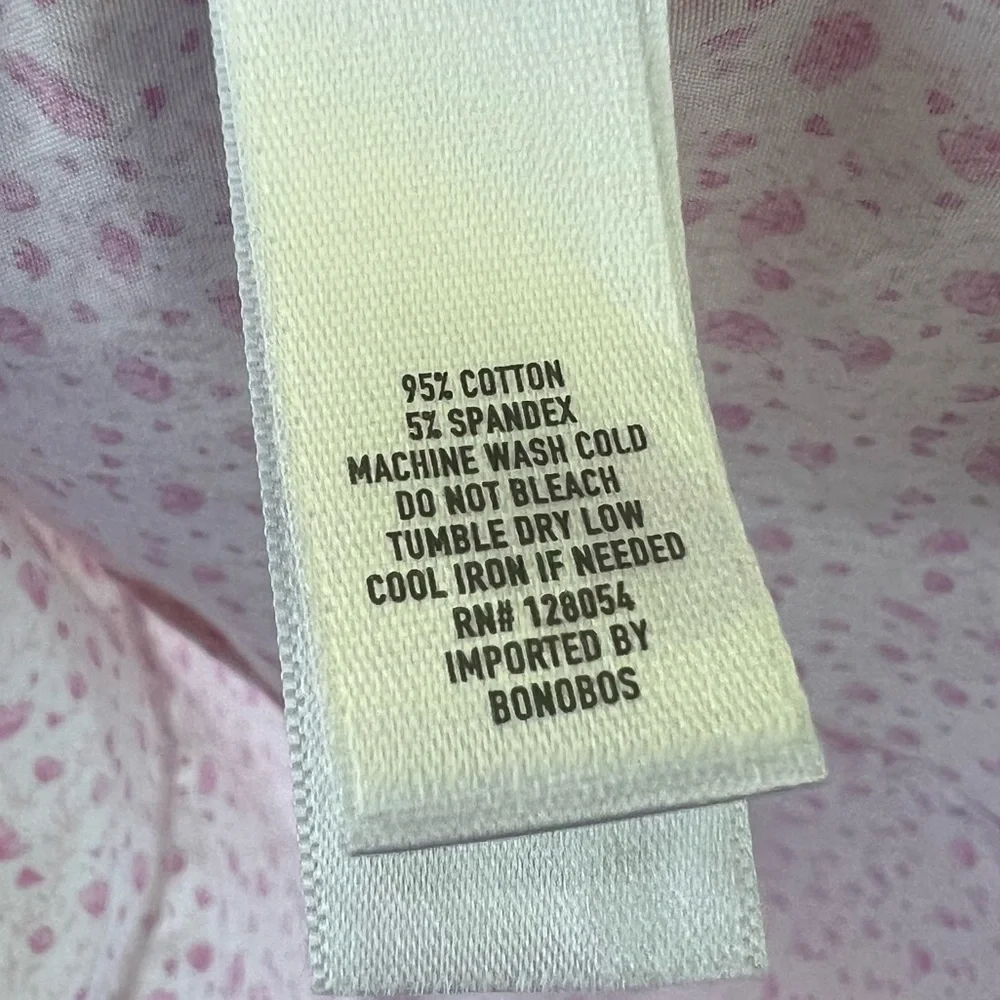 Bonobos Dress Shirt Pink Floral Slim Fit Cotton Long Sleeve Button Down 15.5/32